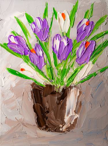 Bouquet of spring crocuses thumb