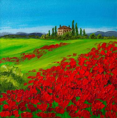 Tuscany red poppy fields thumb