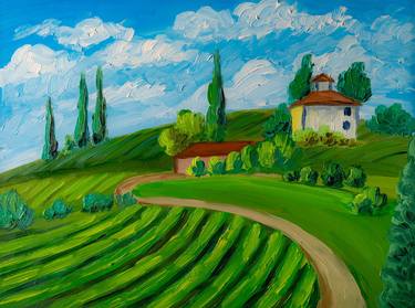 Print of Impressionism Landscape Paintings by Arina Iastrebova