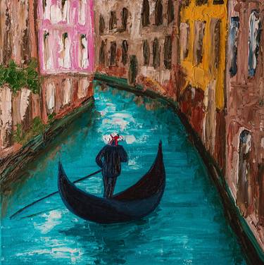 Gondolier on Venetian street thumb
