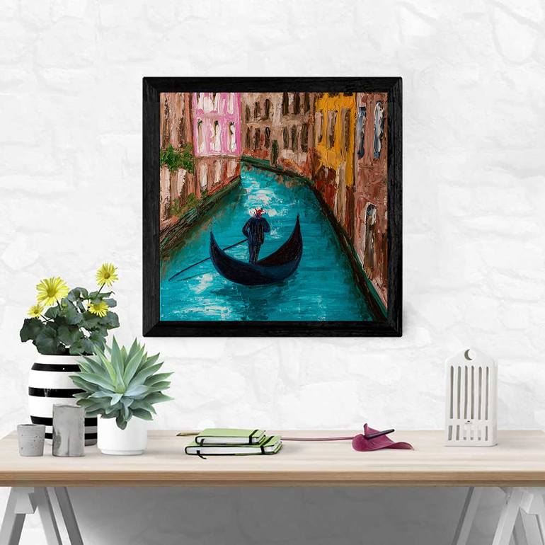 Original Abstract Architecture Painting by Arina Iastrebova