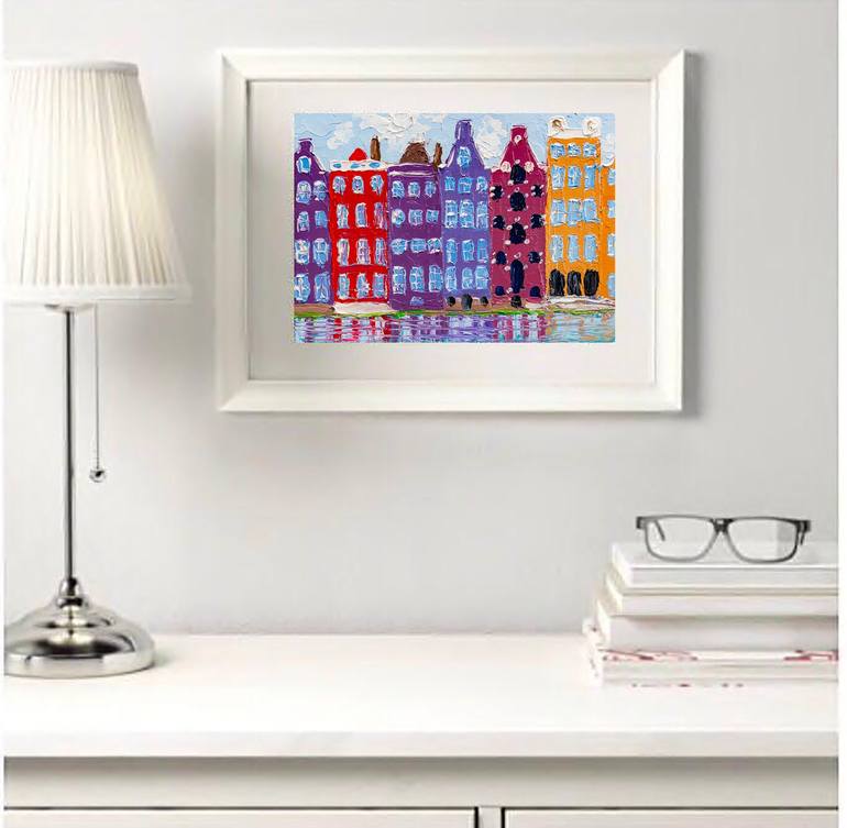 Original Abstract Architecture Painting by Arina Iastrebova