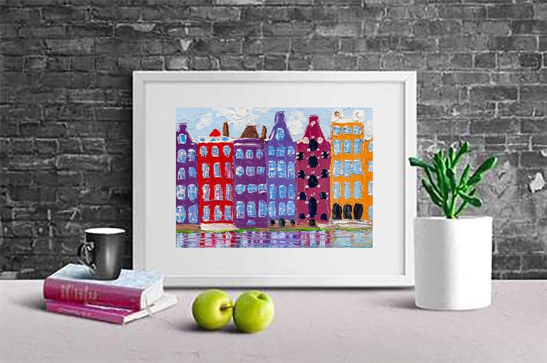 Original Abstract Architecture Painting by Arina Iastrebova