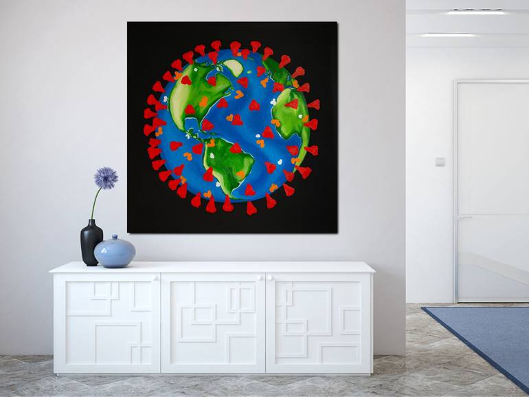 Original Abstract Science Painting by Arina Iastrebova