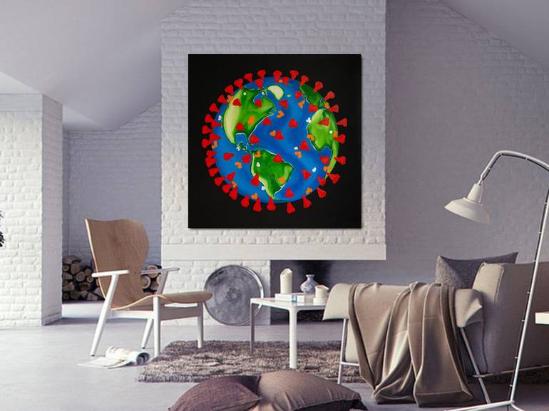 Original Abstract Science Painting by Arina Iastrebova