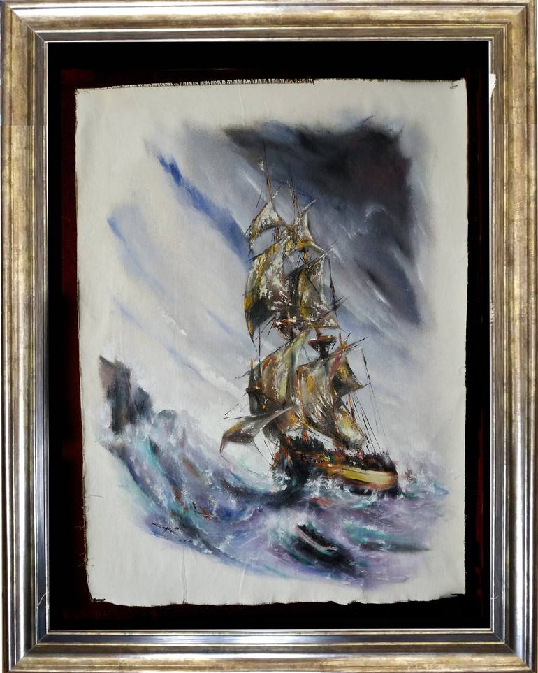 Original Ship Painting by Mirza Latifovic