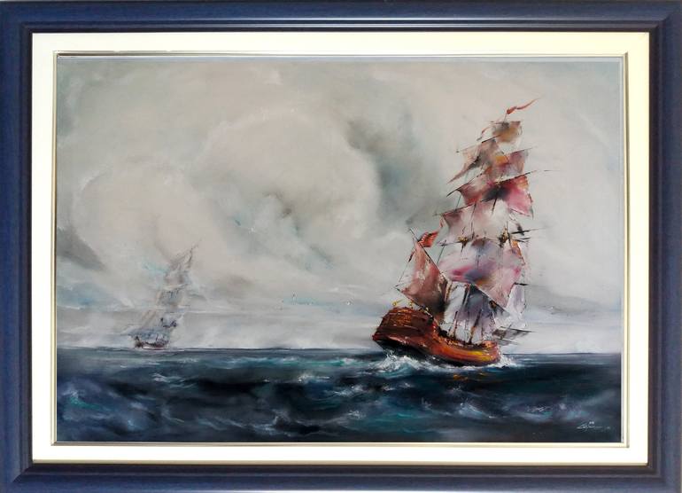 Original Sailboat Painting by Mirza Latifovic