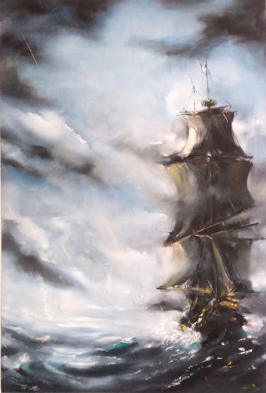 Print of Sailboat Paintings by Mirza Latifovic