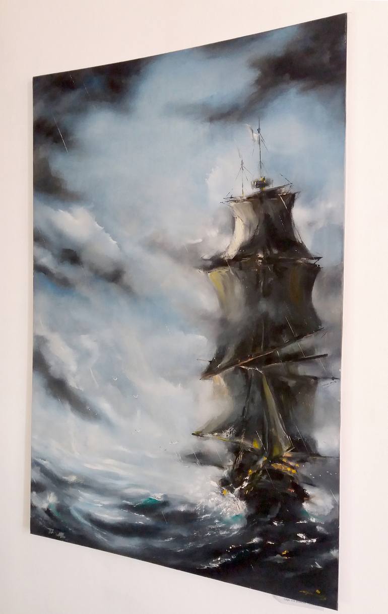 Original Sailboat Painting by Mirza Latifovic