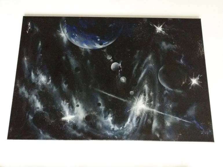 Original Modernism Outer Space Painting by Mirza Latifovic