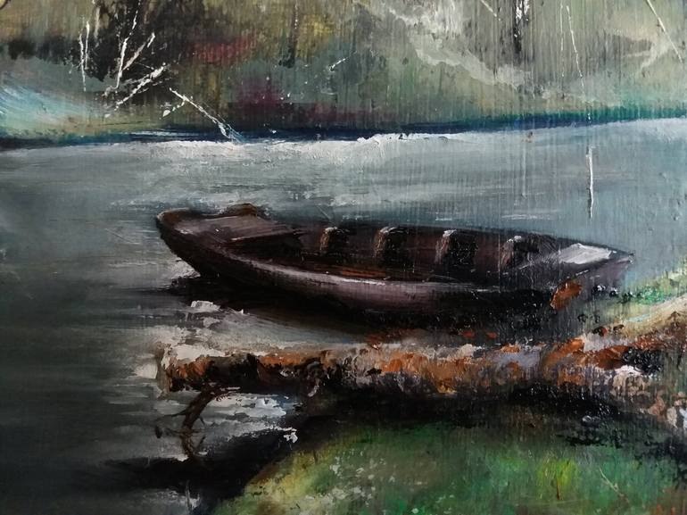 Original Fine Art Boat Painting by Mirza Latifovic