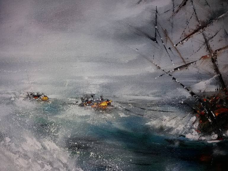 Original Ship Painting by Mirza Latifovic
