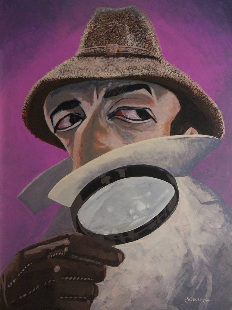 Inspector Clouseau Cartoon With Magnifying Glass
