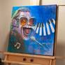 I've been a fan of Elton John since the 1980s and his music has been a big part of my life through the years.  I've tried to capture the outrageousness and energy of Elton's live performance by including glitter and vibrant colors in this painting.  A definite one-of-a kind conversation piece.

Painting comes on stretched canvas with sides painted black, ready to hang.

Painting also comes with a certificate of authenticity signed by the artist.