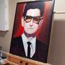 My portrait of Roy Orbison, one of the greatest voices of all time.  Painted in acrylic on a wood panel, this is done in a unique, bold style somewhere between realism and abstract.

Painting comes in a black frame, ready to hang, with a certificate of authenticity signed by the artist.