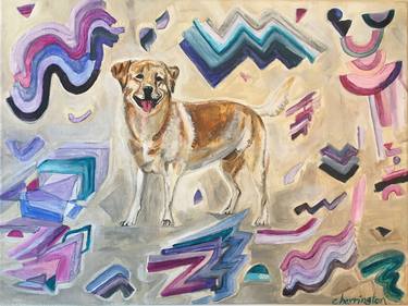 Print of Figurative Dogs Paintings by Cortney Harrington