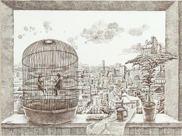 Print of Surrealism Cities Drawings by Vyacheslav Lui-ko