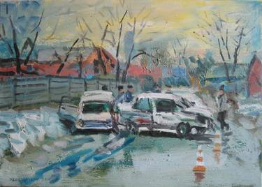 Original Expressionism Car Paintings by Vasyl Dzhabraylov