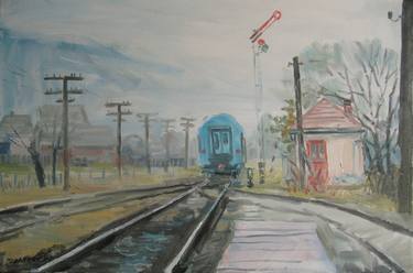 Original Impressionism Train Paintings by Vasyl Dzhabraylov