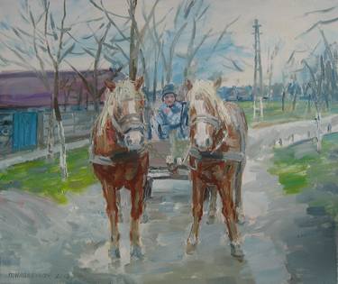 Original Folk Horse Paintings by Vasyl Dzhabraylov