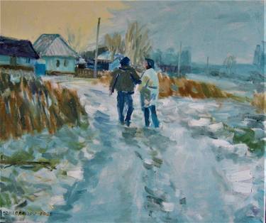 Original Fine Art Rural life Paintings by Vasyl Dzhabraylov