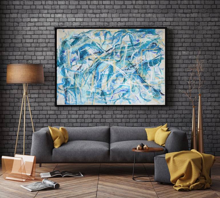 Original Abstract Expressionism Abstract Painting by Fatima Mian