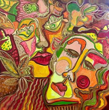 Original Abstract Expressionism People Collage by Natalia Zvonkova