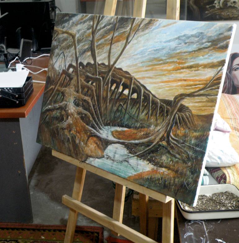 Original Modernism Landscape Painting by Belar Belar