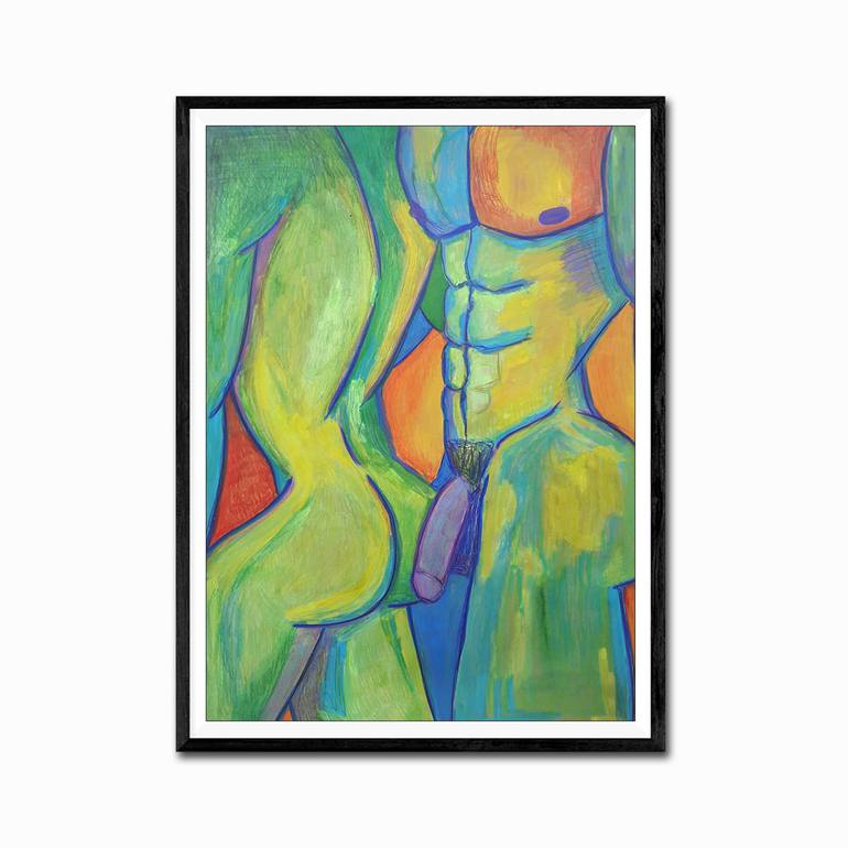 Original Expressionism Erotic Painting by Alfredo Andes