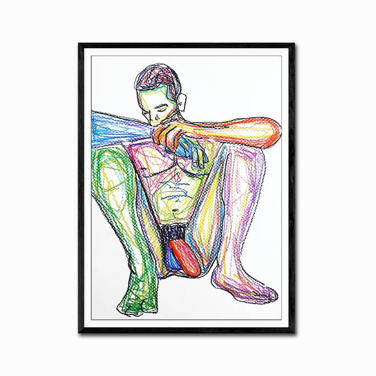 Original Expressionism Men Drawing by Alfredo Andes