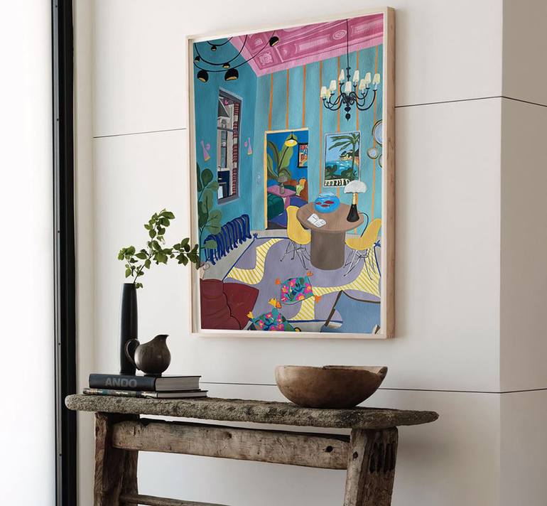 Original Architecture Painting by Helene Cortese