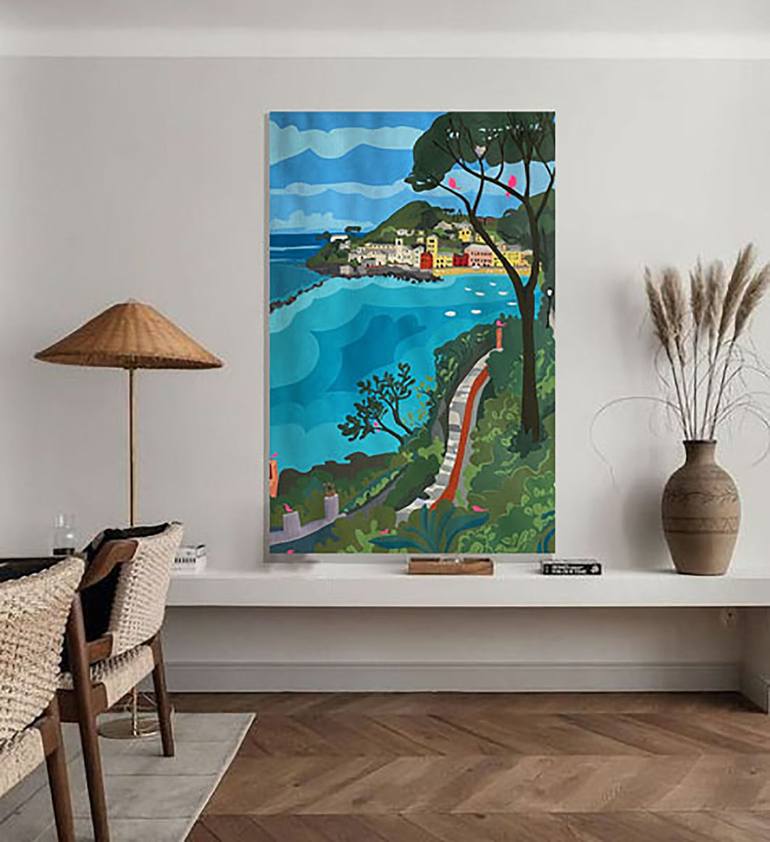 Original Abstract Landscape Painting by Helene Cortese