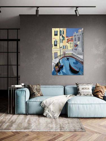 Original Abstract Expressionism Cities Paintings by Helene Cortese