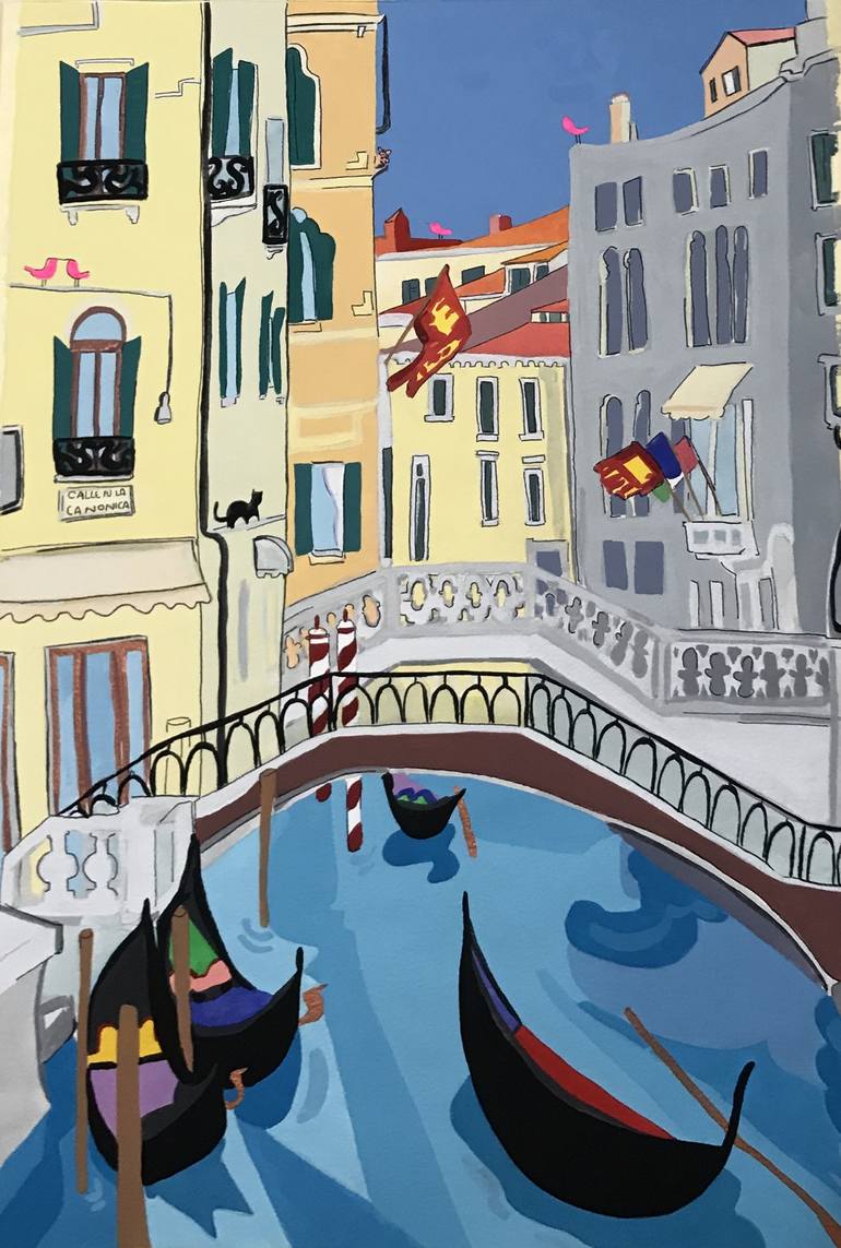 Original Cities Painting by Helene Cortese