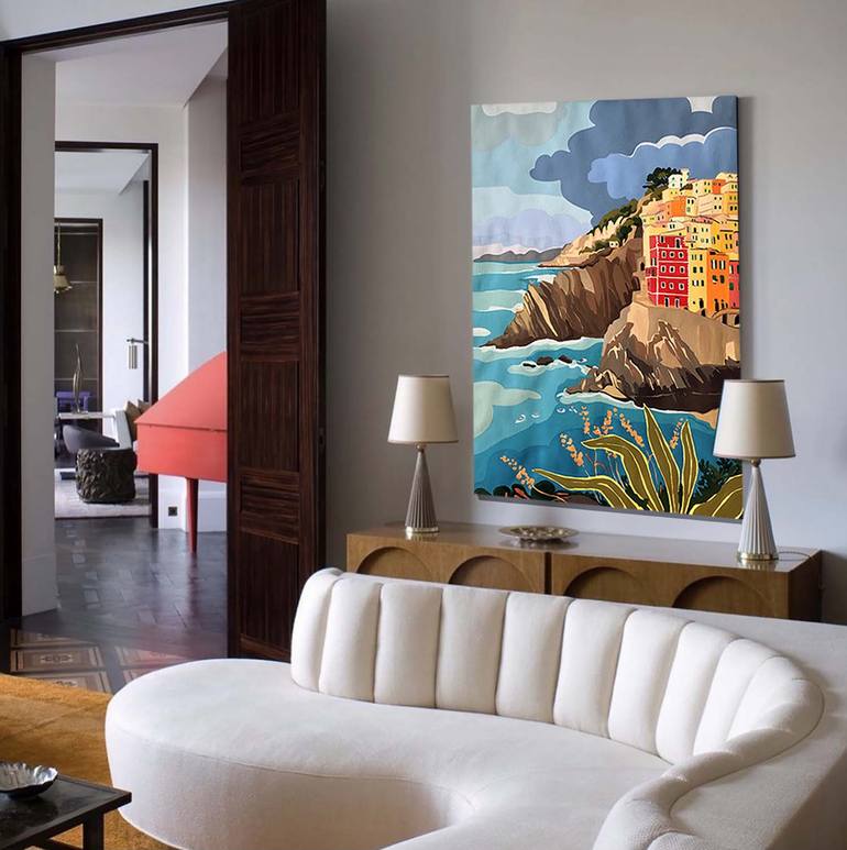 Original Abstract Expressionism Landscape Painting by Helene Cortese