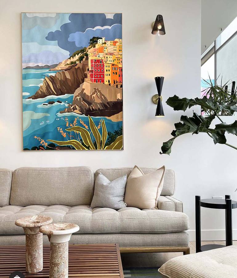 Original Abstract Expressionism Landscape Painting by Helene Cortese