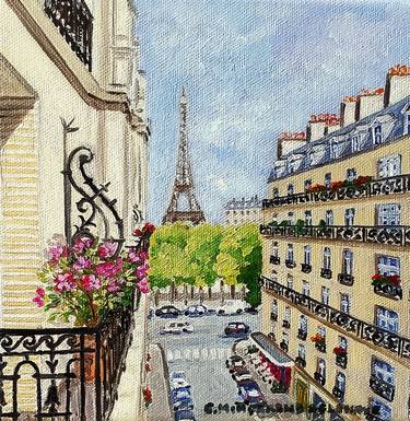 Original Expressionism Cities Paintings by Edwige Mitterrand Delahaye