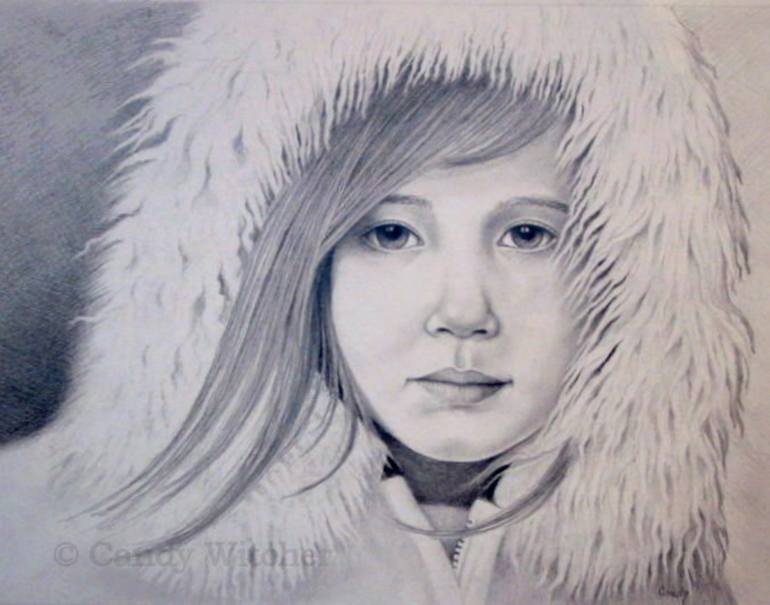 Girl With Hood Drawing by Candy Witcher | Saatchi Art
