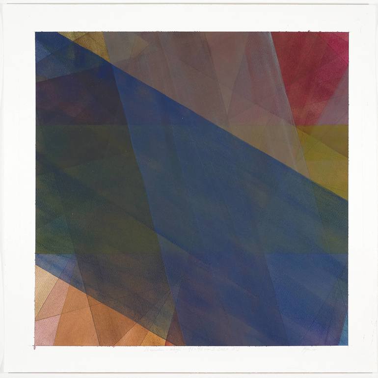 16 stripes — acrylic on paper 48 x 48 cm, I.2020 N°2