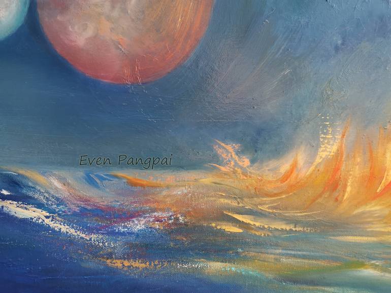 Original Abstract Outer Space Painting by Even Pangpai