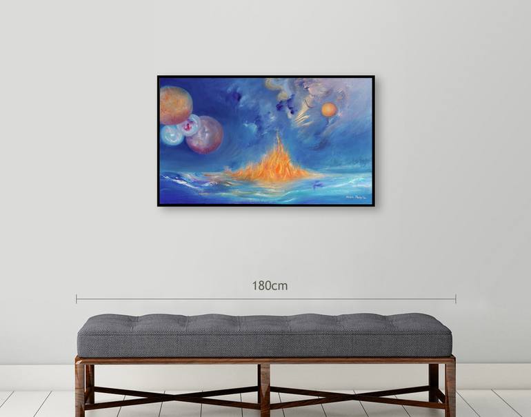 Original Abstract Outer Space Painting by Even Pangpai
