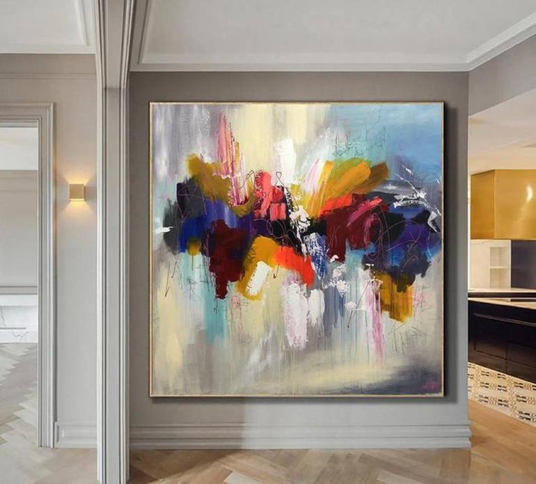 Original Abstract Expressionism Abstract Painting by Olena Kryvonos