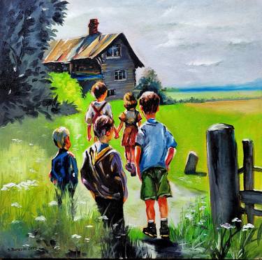 Print of Impressionism Children Paintings by SERHIY BEREZIN