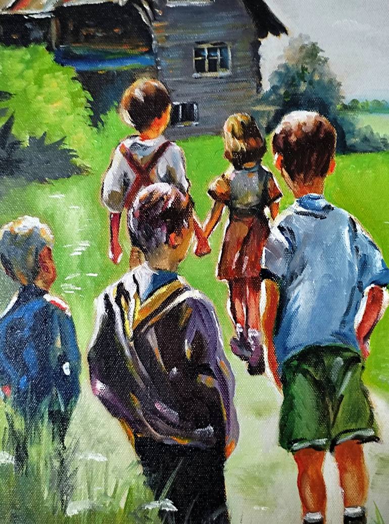 Original Impressionism Children Painting by SERHIY BEREZIN