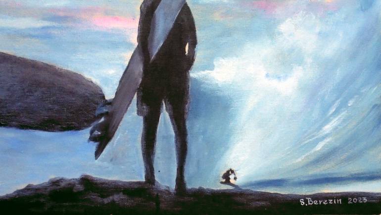 Original Art Deco Landscape Painting by Serhiy Berezin