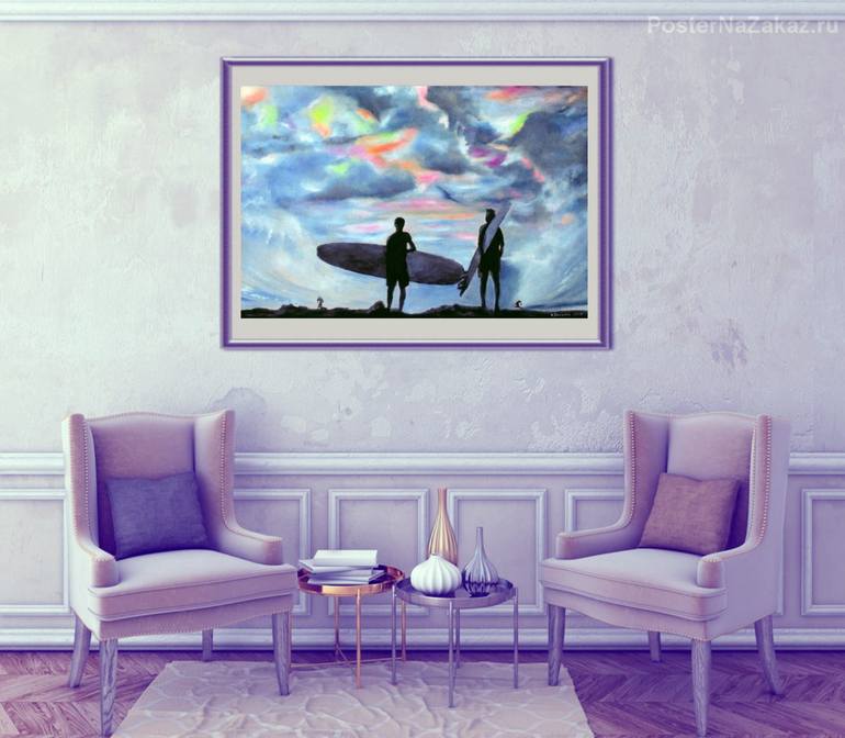 Original Art Deco Landscape Painting by Serhiy Berezin