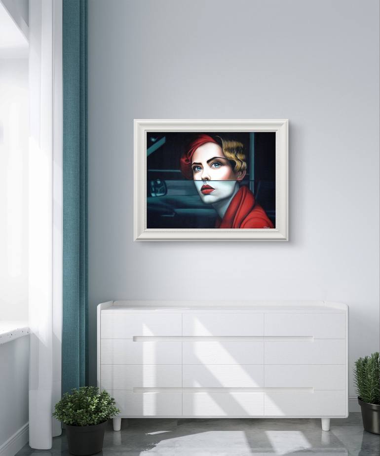 Original Art Deco Portrait Painting by Lara Florence 