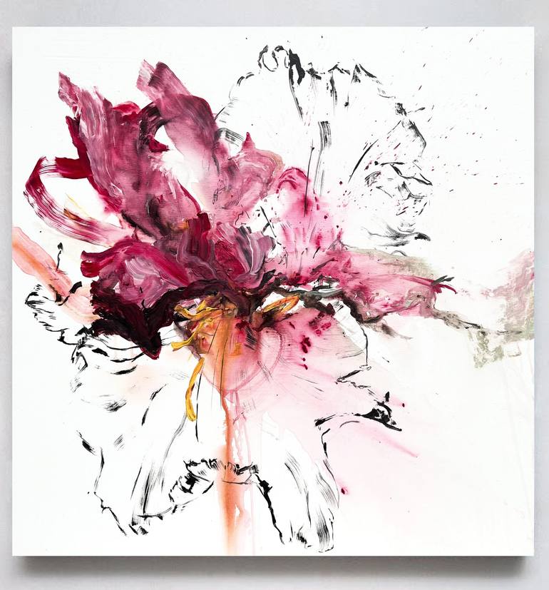 Pink flower 9 Painting by Rosi Roys | Saatchi Art