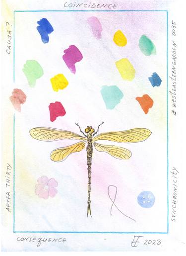 West-Eastern Garden #0035 A new dragonfly after thirty drawings thumb