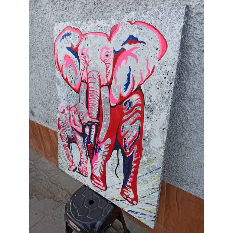 Original Abstract Expressionism Animal Painting by Francisco Gimon